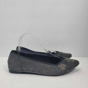 Torrid Women's Black Glitter Rhinestone Flats US Size 8.5WW